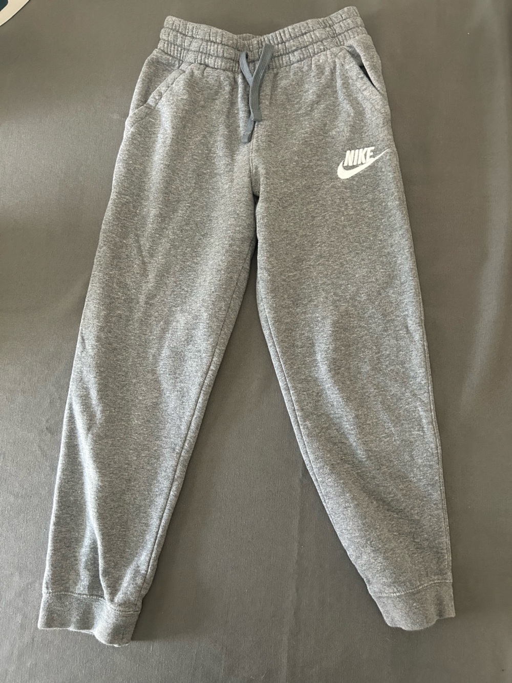 Nike Gray Kids Sweatpants with White Swoosh